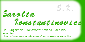 sarolta konstantinovics business card